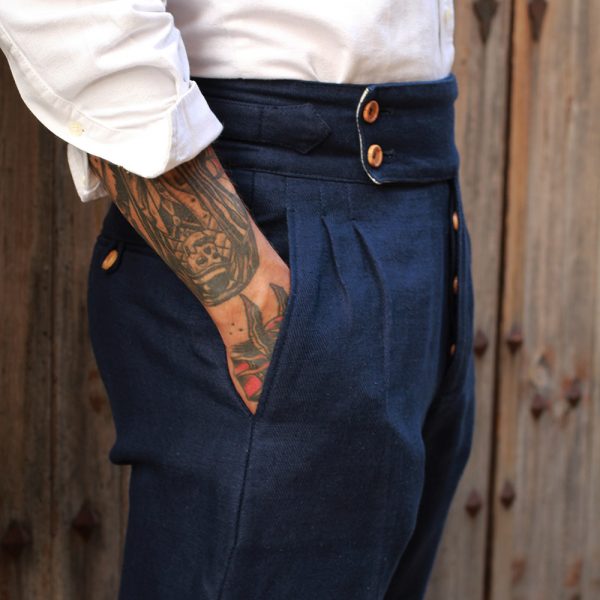 Classic trousers // Straight // 5 oz. Indigo herringbone cotton-linen